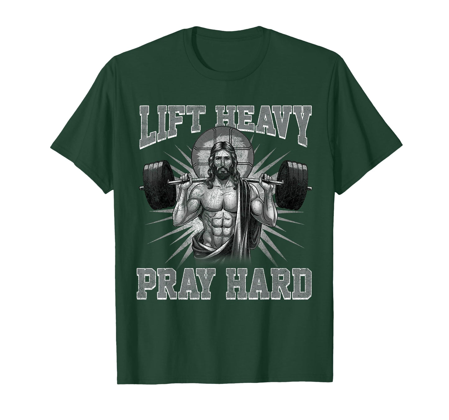 Lift Heavy Pray Hard Jesus Tees. Unisex-Adults Black Small Lift Heavy Pray Hard Gym Jesus Christian For Christ T-Shirt