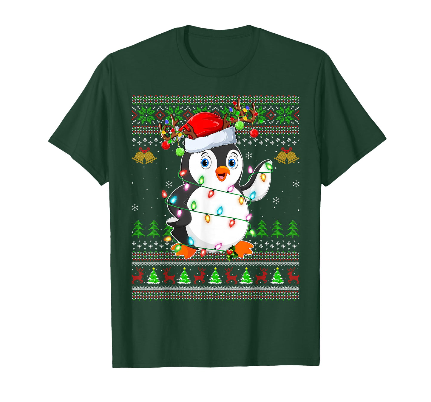 Penguin Ugly Christmas Sweaters Holiday Santa Cute Xmas T-Shirt