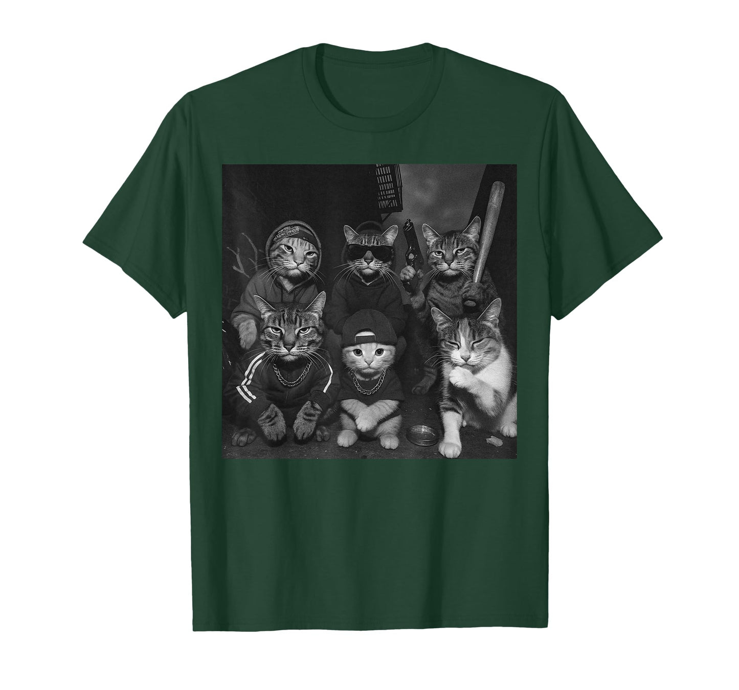 Gangster Cats Vintage Funny Kitty Gang Meme T-Shirt
