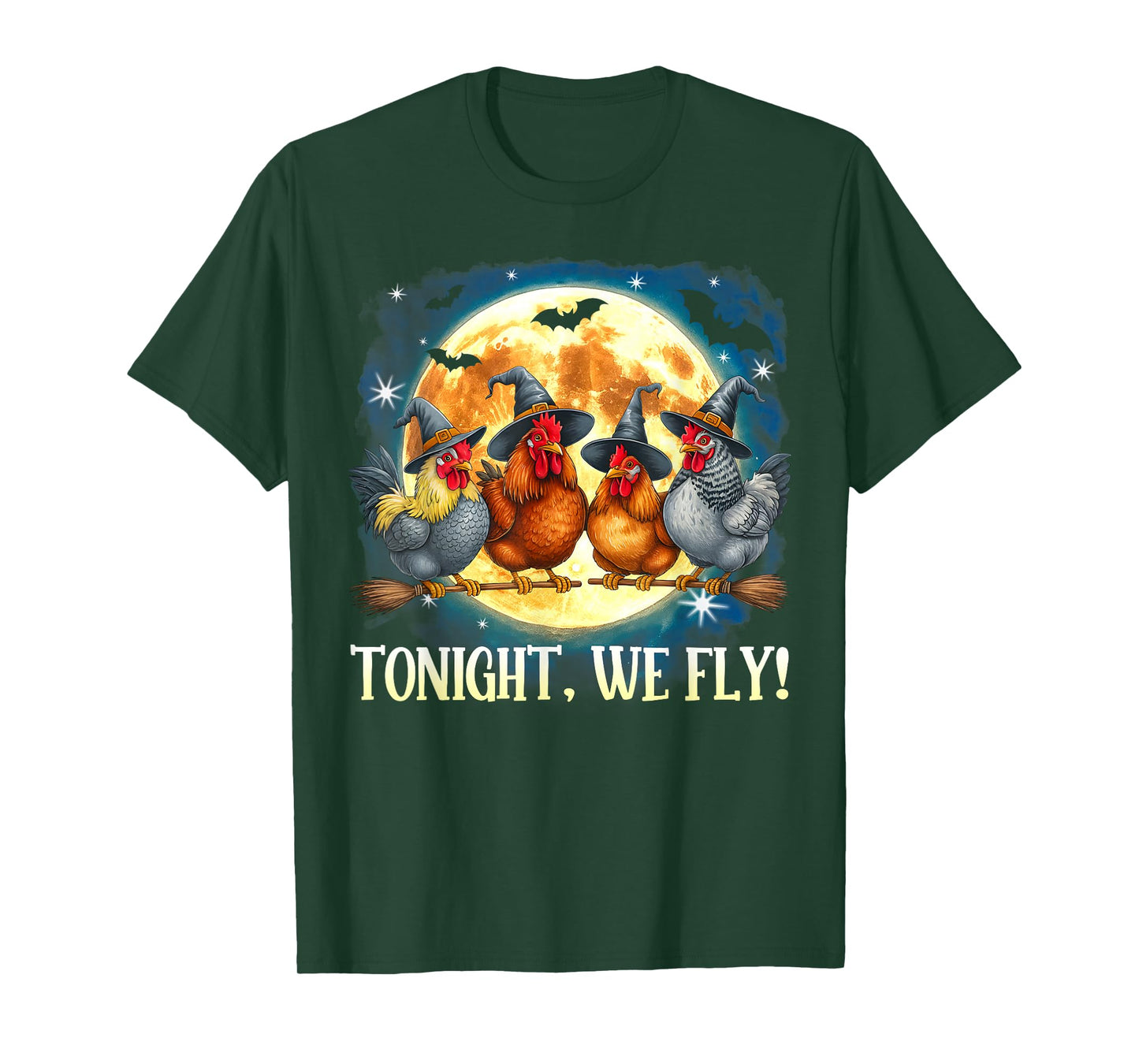 Tonight We Fly Funny Chicken Spooky Season Farm Halloween T-Shirt
