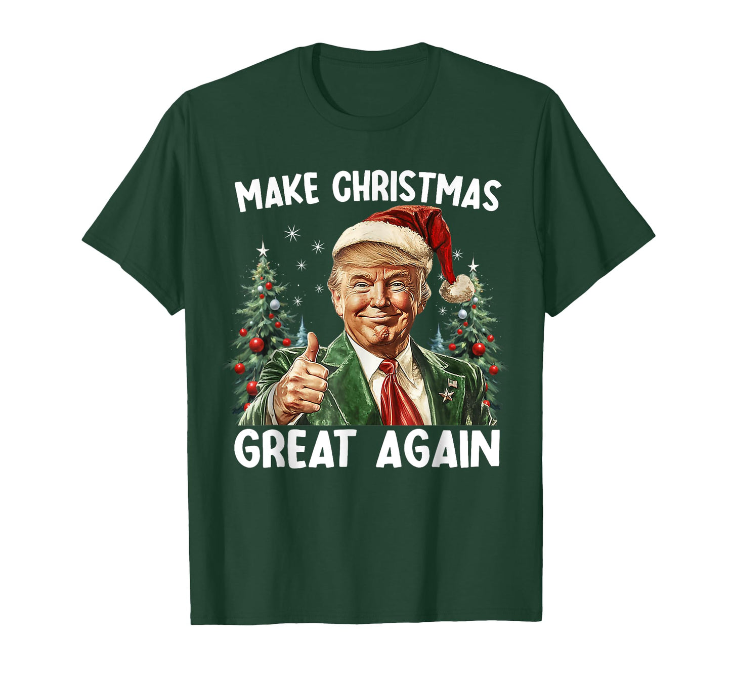 Make Christmas Great Again Funny Santa Trump 2025 Men Xmas T-Shirt