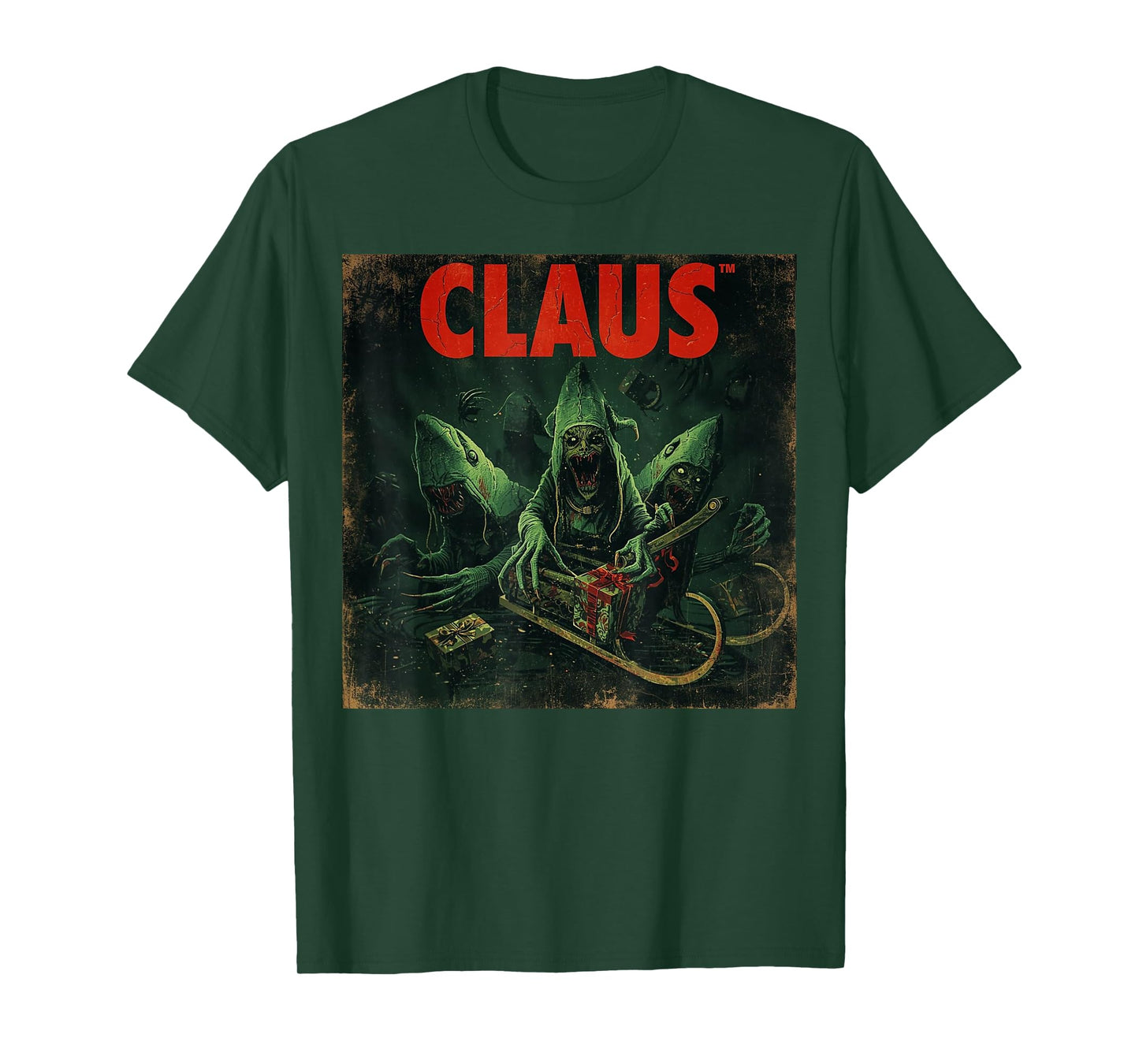 Creepy Claus Horror Christmas Dark Elf Top T-Shirt