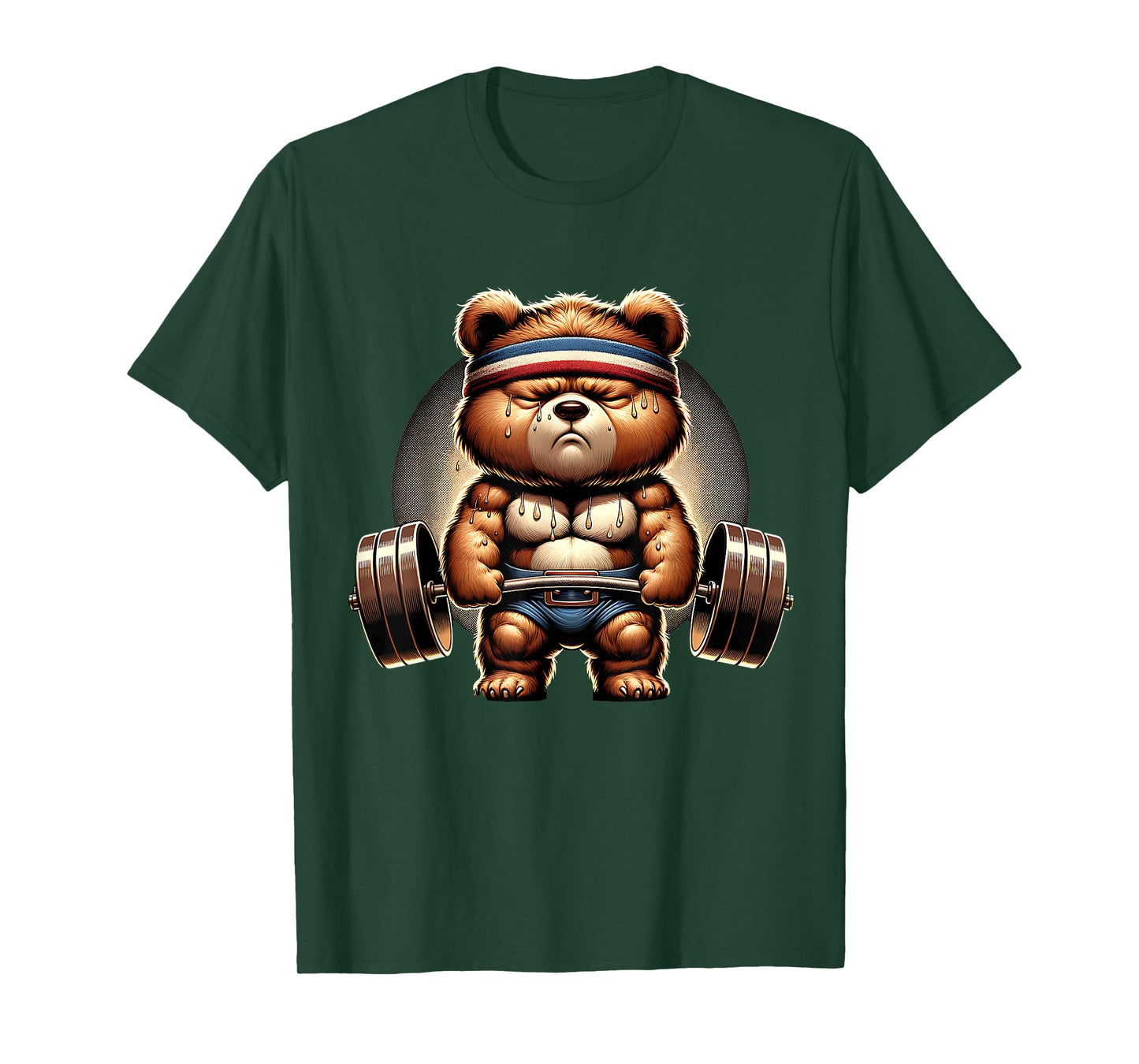 Bear Lifting Weights Workout Animal Gym Weightlifting T-Shirt