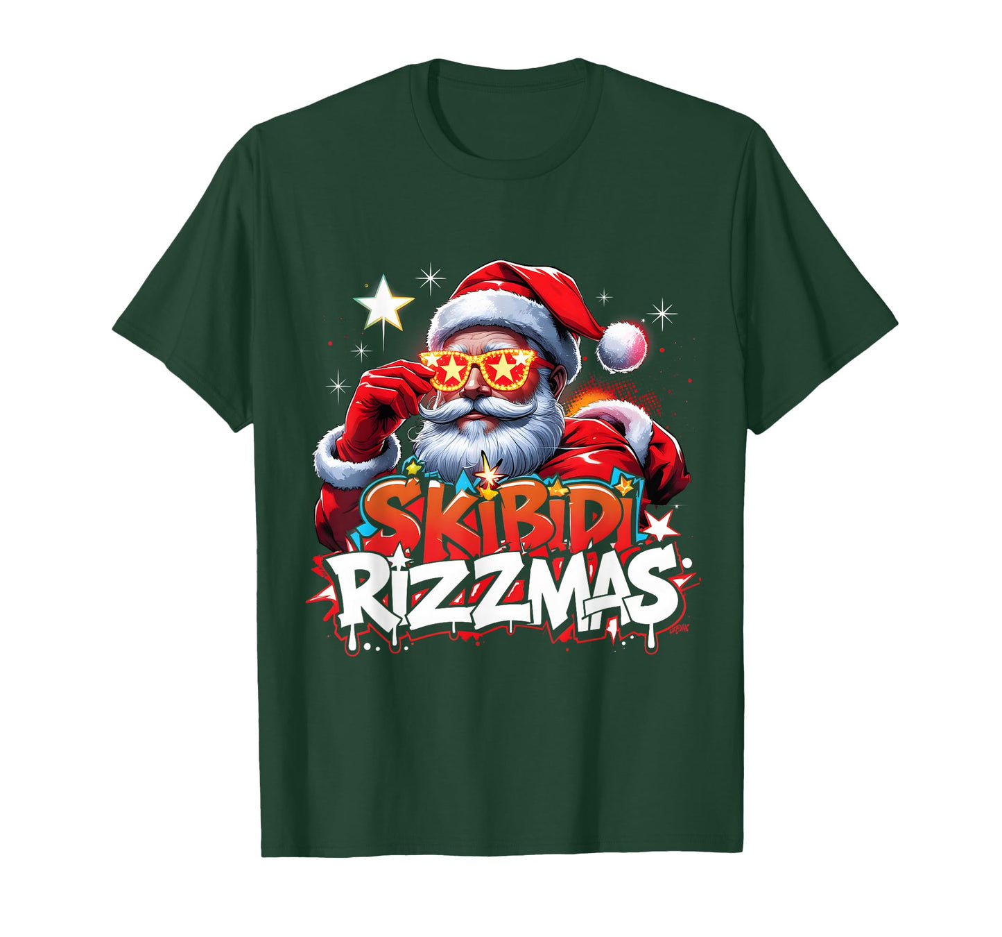 Skibidi Rizzmas Funny Santa Meme Christmas T-Shirt