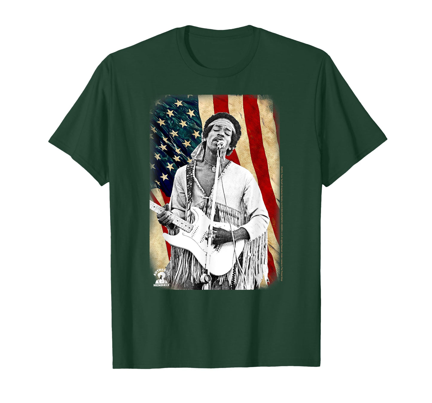 Jimi Hendrix Star Spangled Banner American Flag Vintage Band T-Shirt
