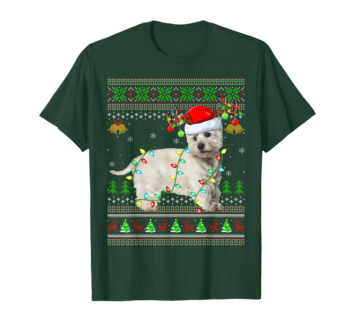 Westie Dog West Highland Terrier Ugly Christmas Sweater Xmas T-Shirt