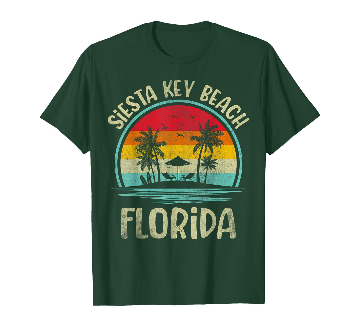 Siesta Key Beach Florida Palm Tree Family Summer Vacation T-Shirt