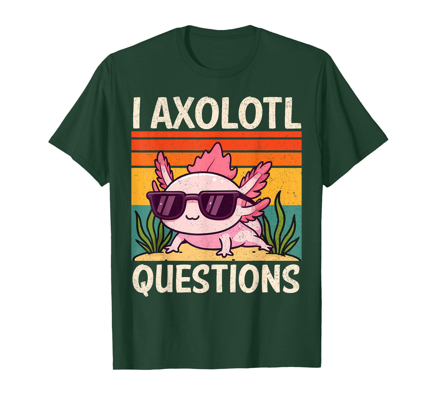 Funny I Axolotl Questions Adults Youth Kids Retro Vintage T-Shirt