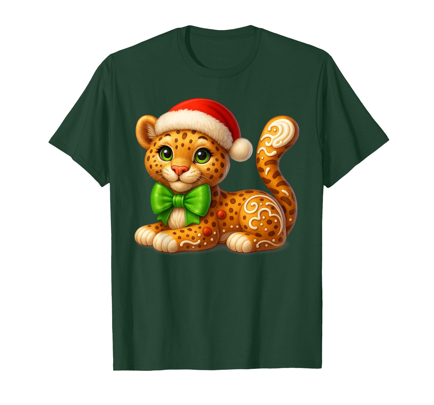 Funny Gingerbread Man Tiger Christmas Tees Womens Mens Gifts T-Shirt