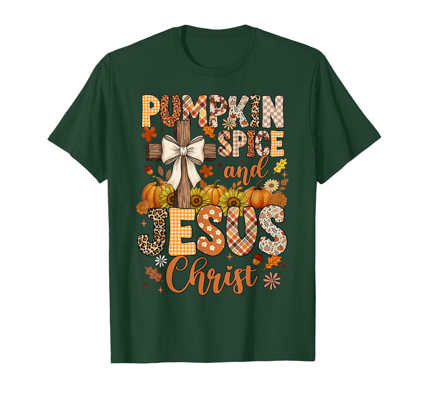 Pumpkin Spice and Jesus Christ Funny Fall Christian T-Shirt