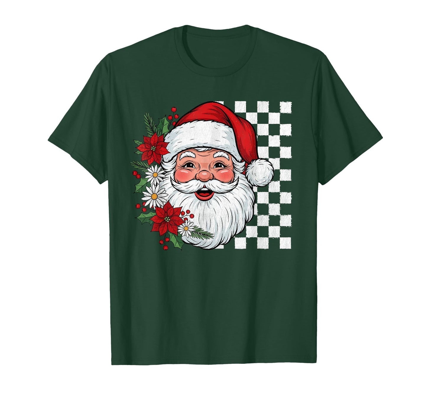 Retro Santa Christmas Xmas Holiday Women Men T-Shirt