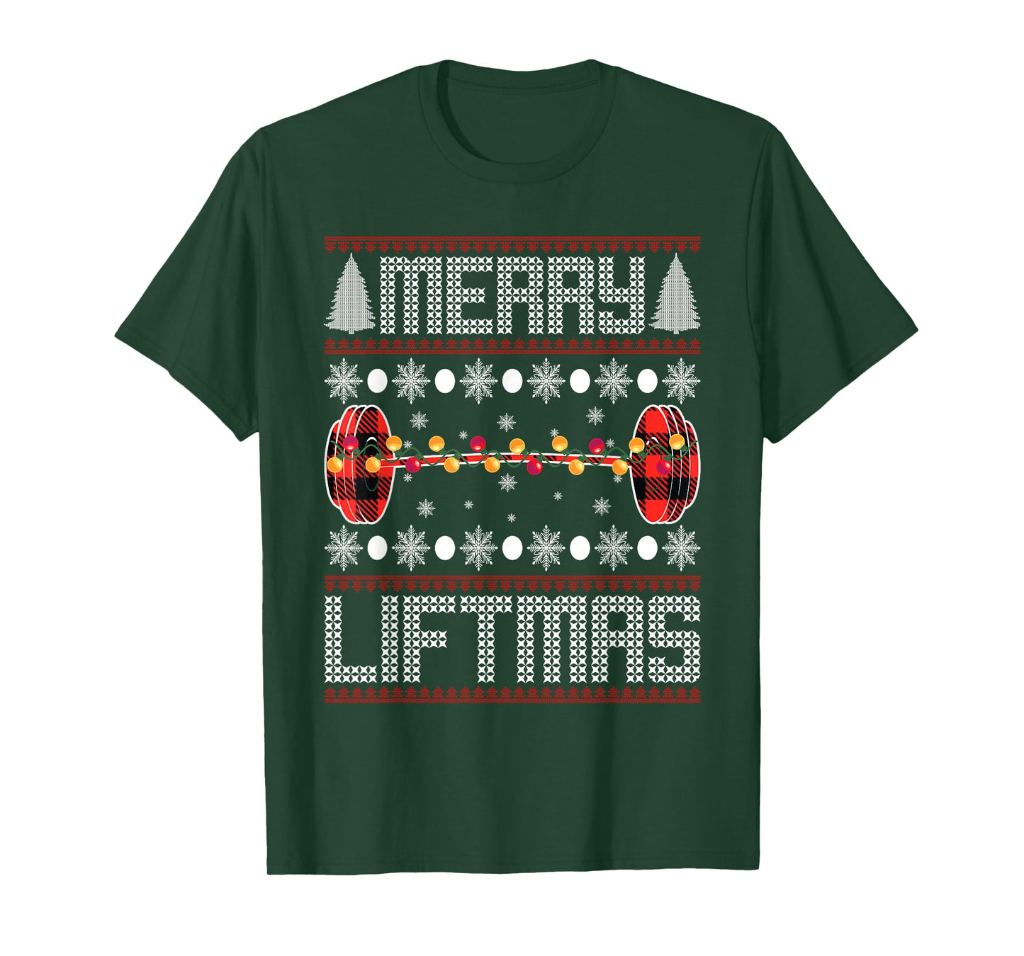 Xmas Apparel Merry Liftmas Christmas Gym Workout Weightlifting Fitness T-Shirt