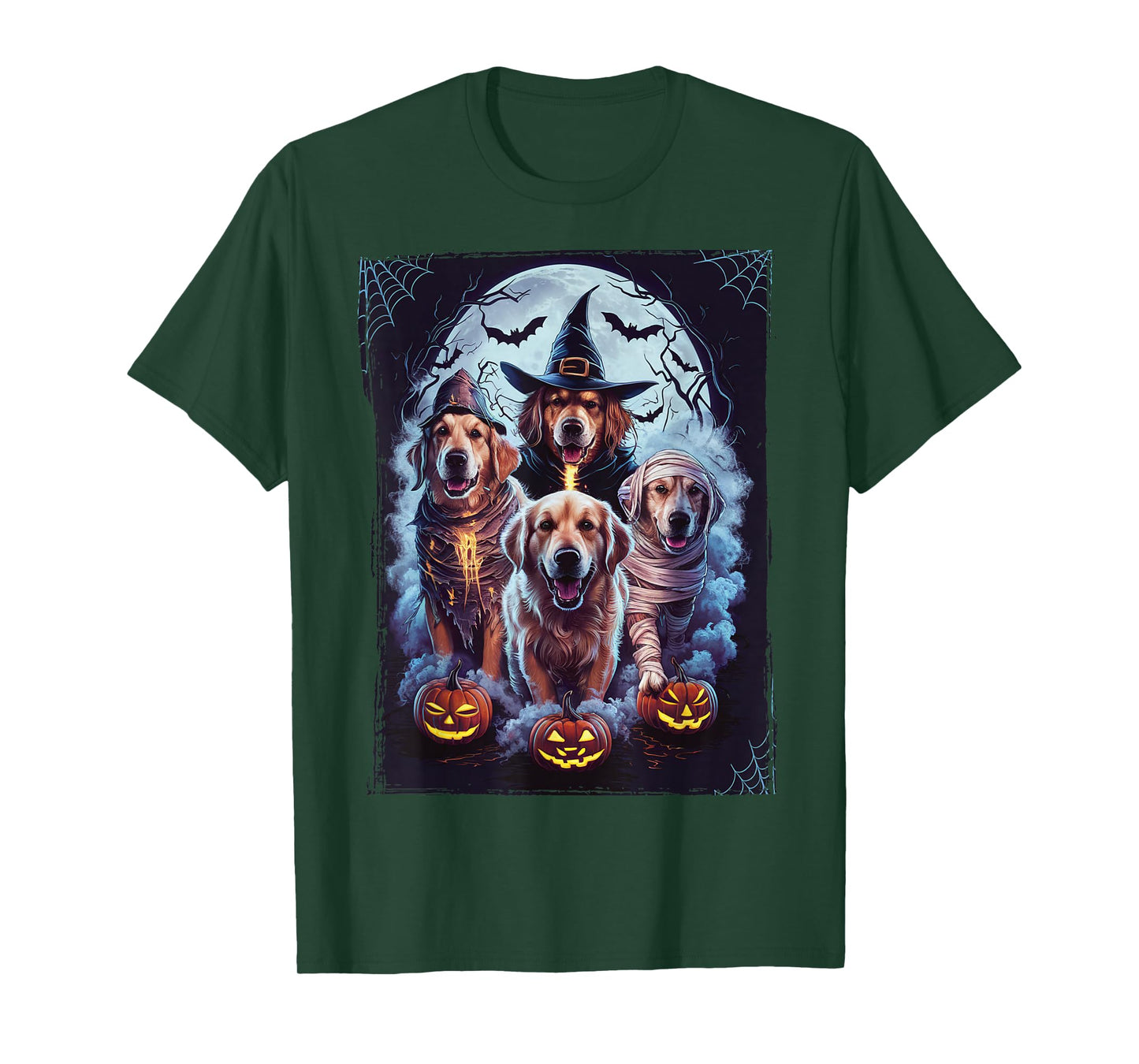 Golden Retriever Ghost Dog Halloween Golden Retriever Witch T-Shirt