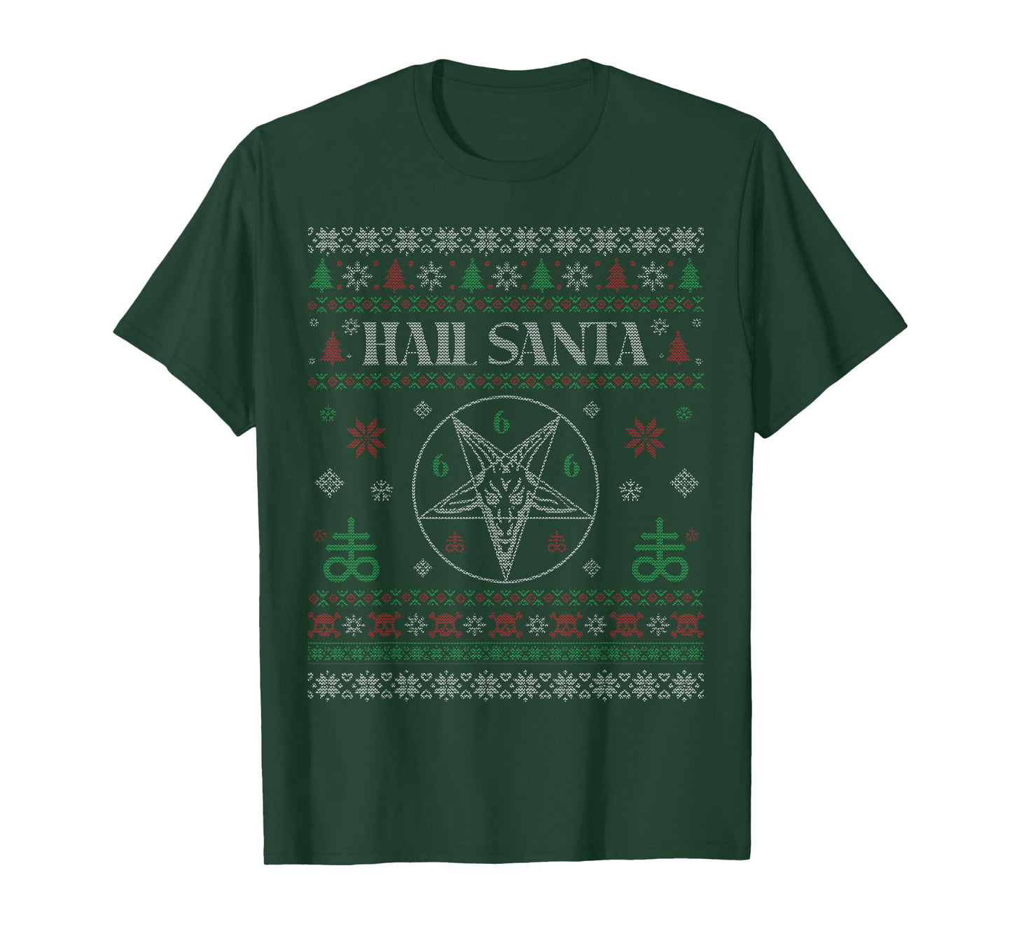 Hail Santa Pagan Happy Solstice Gothic Ugly Christmas T-Shirt