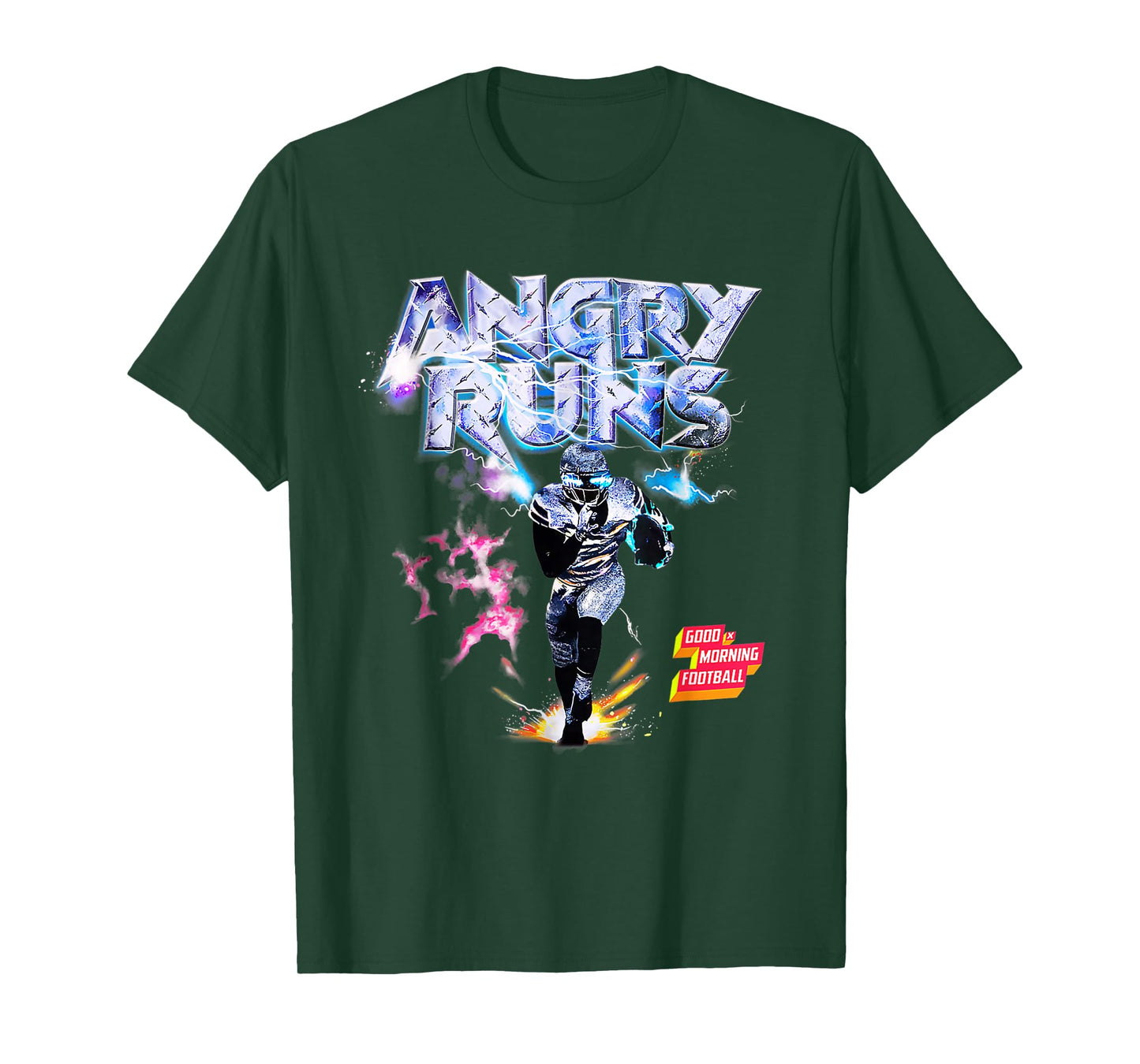 Angry Runs Good Morning Football Sport Lover Vintage Art T-Shirt
