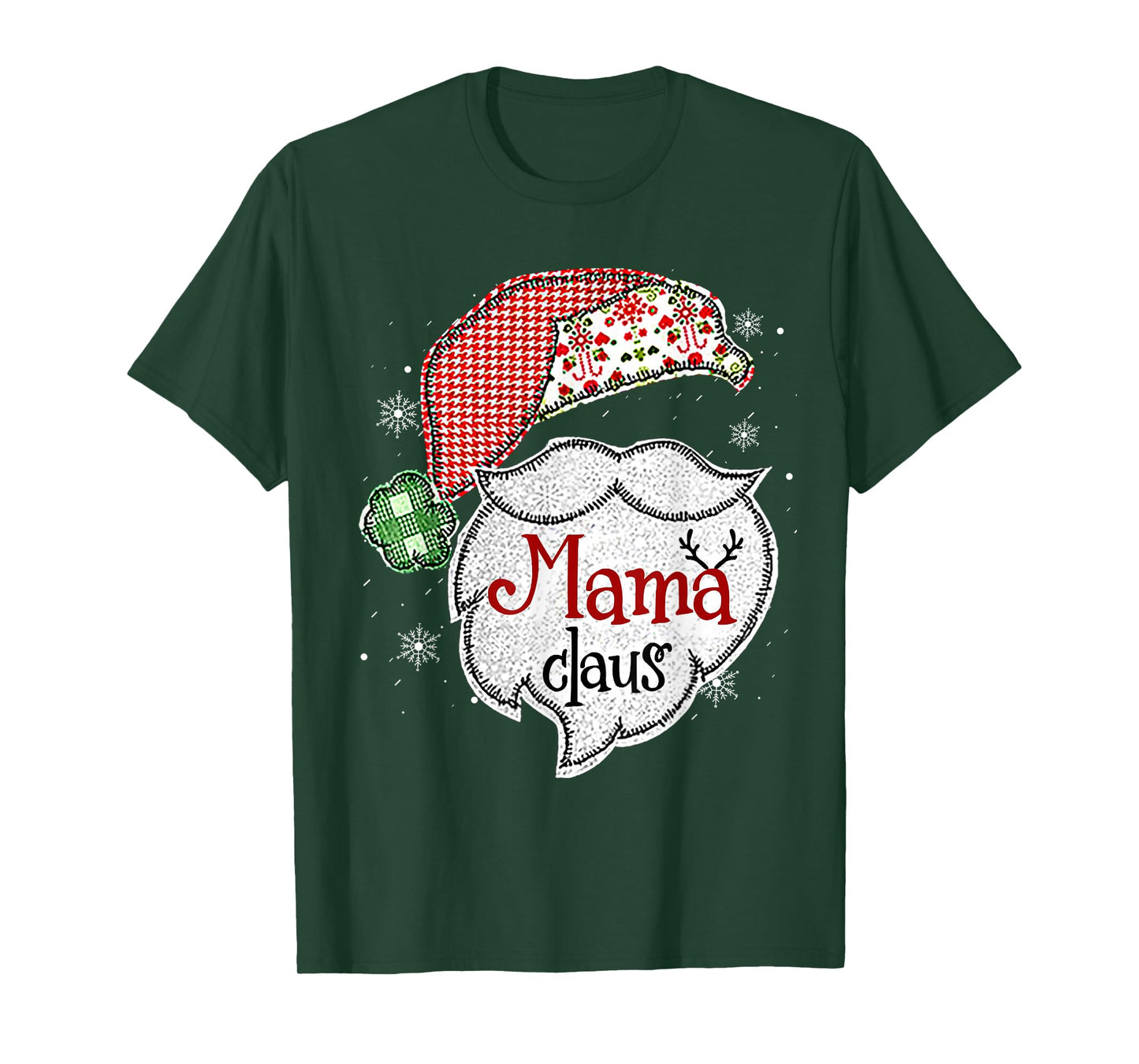Mama Claus Christmas Lights Pajama Family Matching T-Shirt