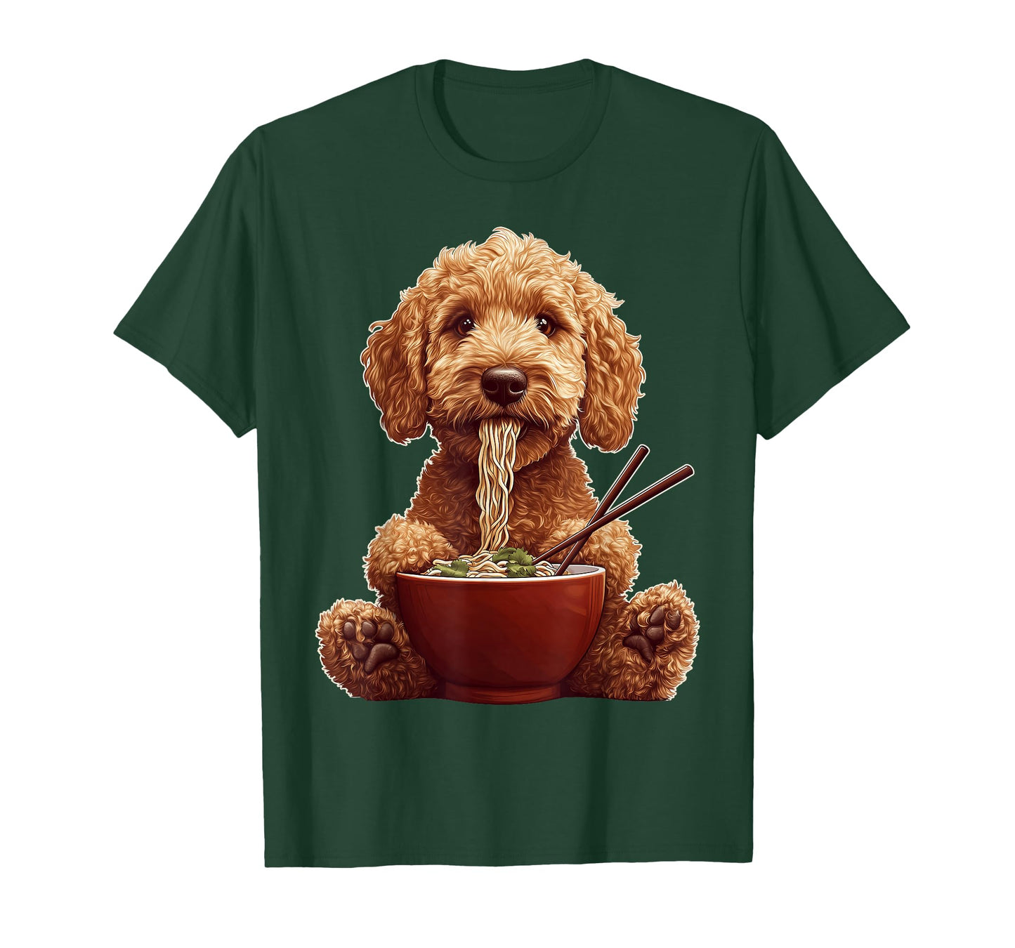 Golden Doodle Goldendoodle Dog Ramen Japanese Noodles T-Shirt