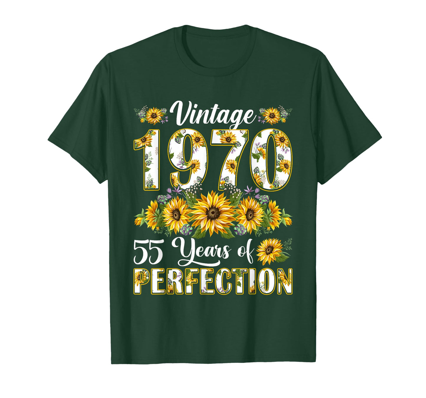 55 Year Old Vintage 1970 Sunflower 55th Birthday Gifts Women T-Shirt