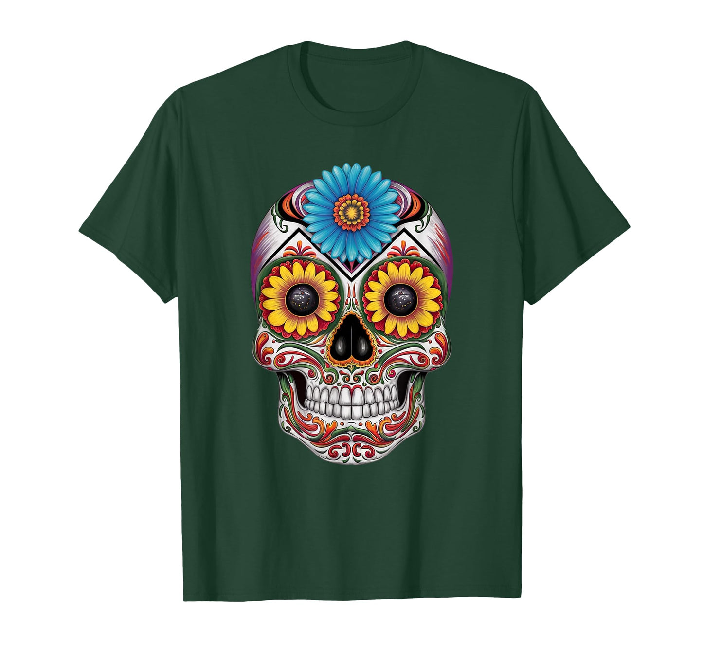Sugar Skull Day of Dead Halloween Dia De Muertos T-Shirt