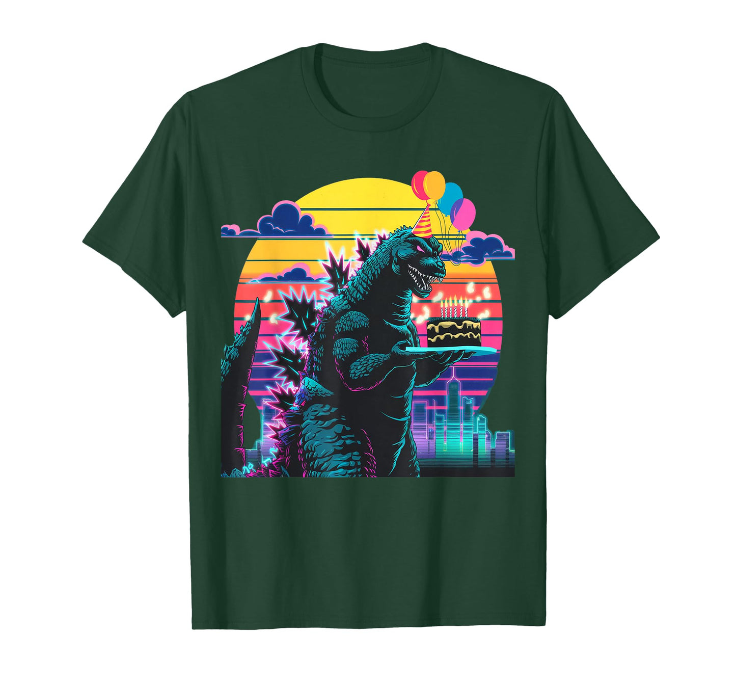 Cute Happy Birthday Japanese Kaiju Monster Party Birthday T-Shirt