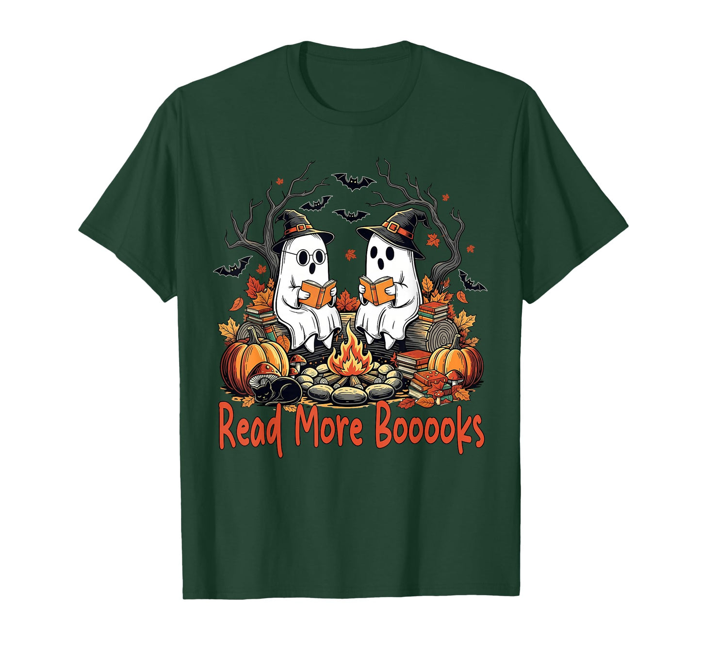 Read More Books Ghost Halloween Spooky Teacher Girls Boys T-Shirt