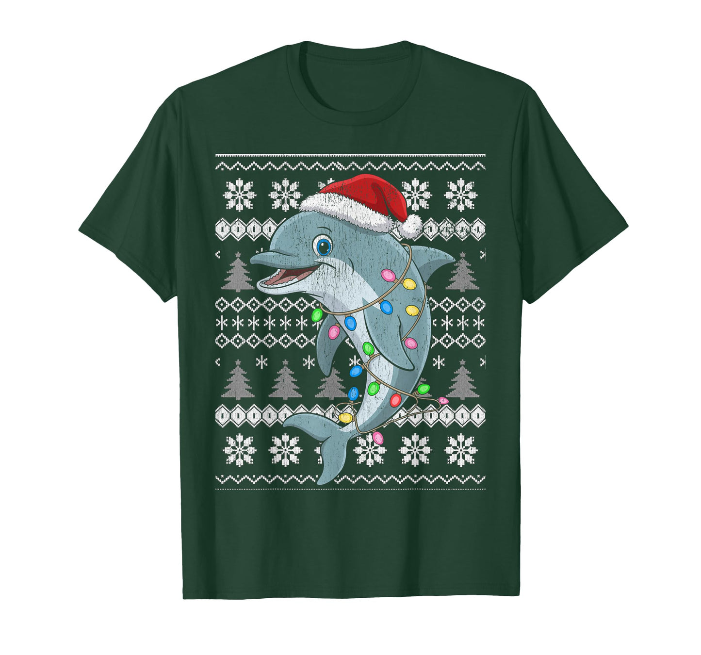 Funny Shark Santa Hat Ugly Christmas Sweater T-Shirt