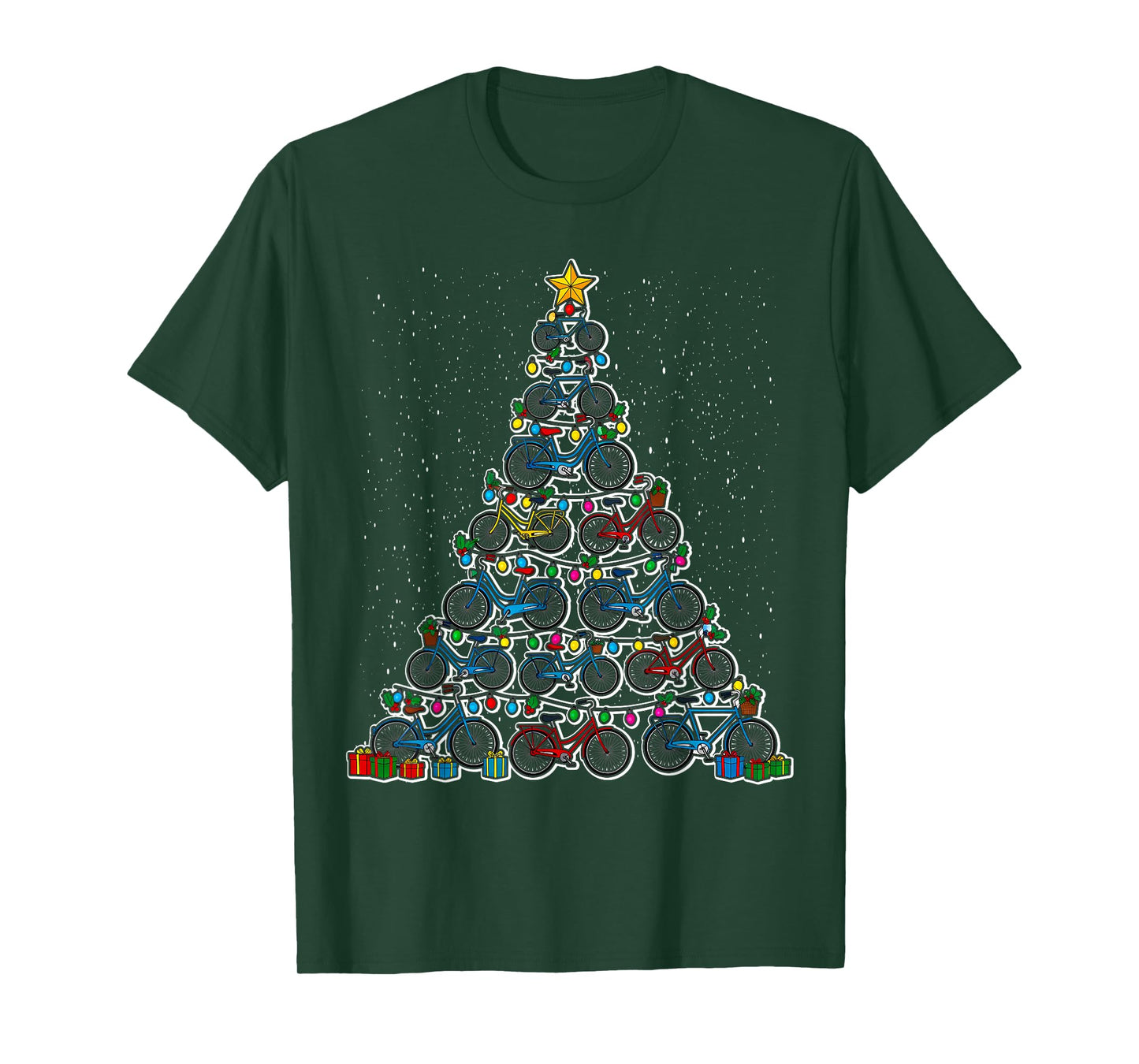 Bicycle Christmas Tree Funny Santa Lover Biker T-Shirt