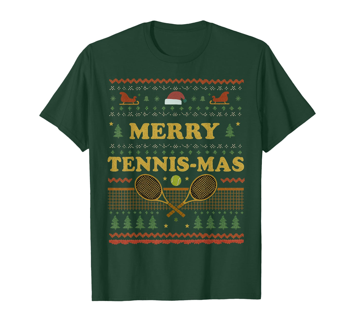 Merry Tennis-Mas Christmas Vintage Funny Tennis Xmas T-Shirt