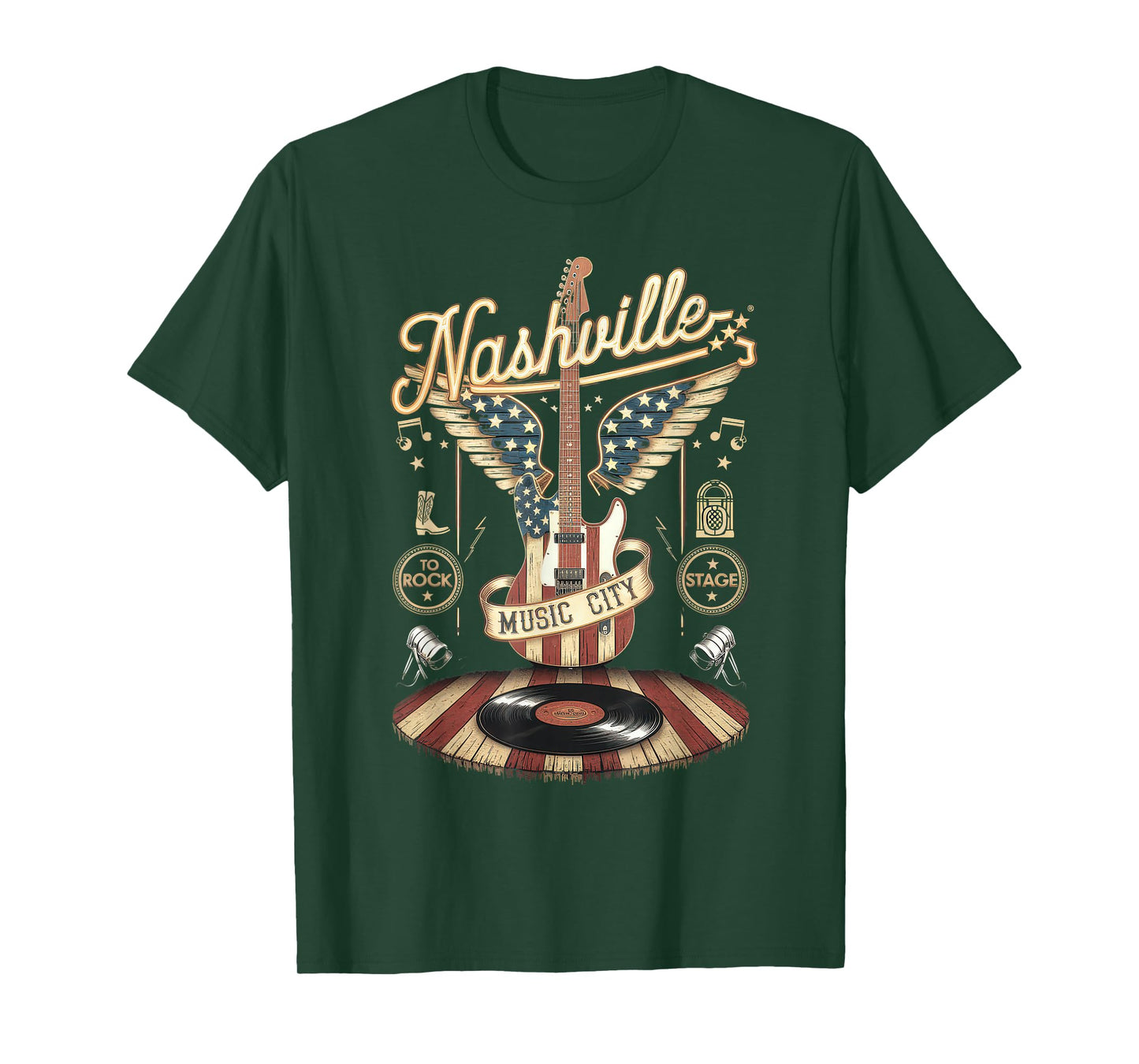 Nashville Music City Tshirt Women Men Tennessee Rock Country T-Shirt