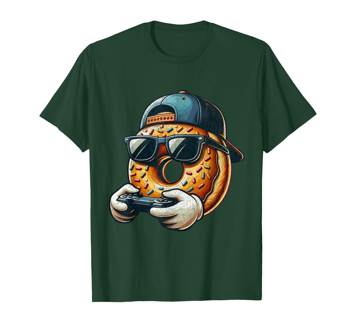 Cool Donut Playing Video Games. Funny Video Games Donuts T-Shirt