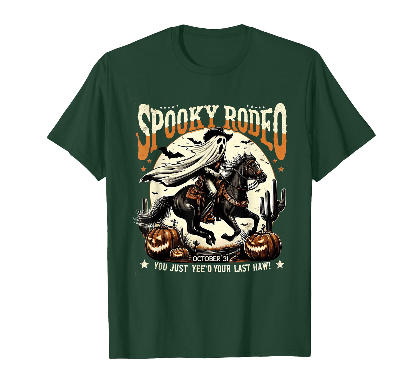 Ghost Cowboy Halloween Western Vintage Design T-Shirt