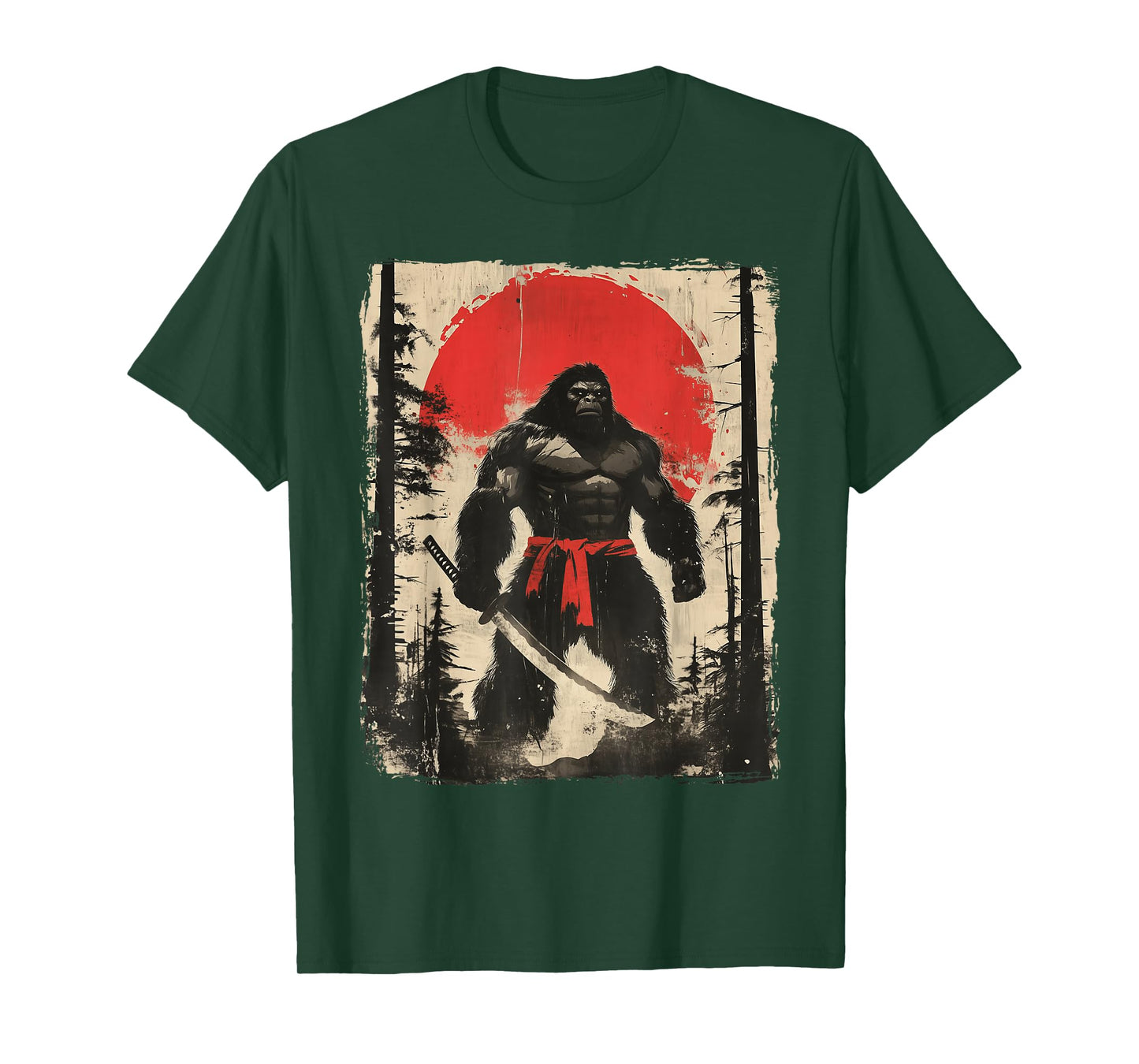 Bigfoot Samurai Japanese Sword Sasquatch T-Shirt