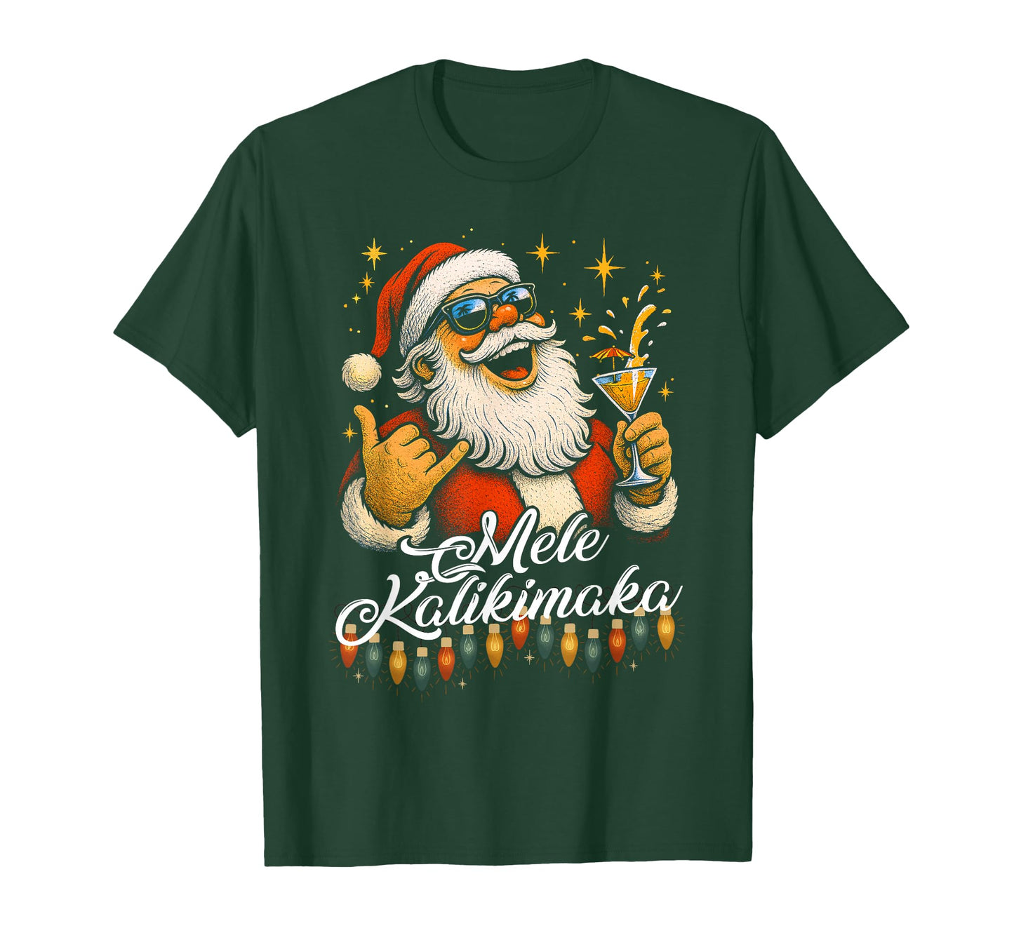 Retro Mele Kalikimaka Hawaiian Christmas Cocktail, Party T-Shirt