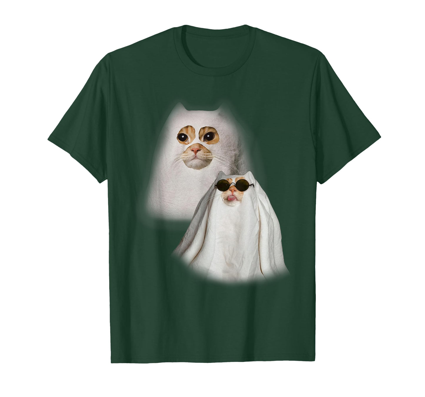 Ghost Cat Meme Funny Halloween Men Women Kids T-Shirt