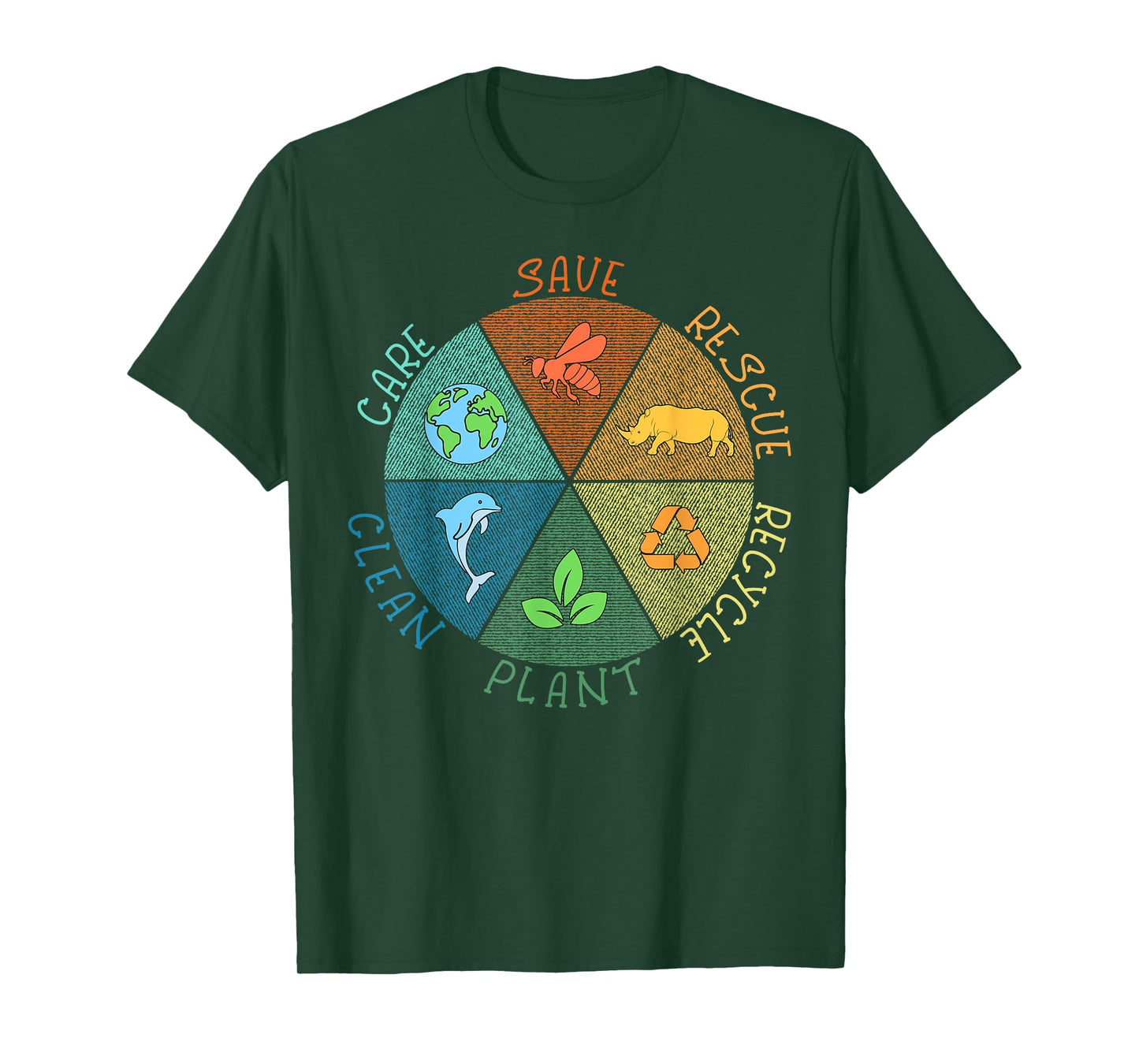 Vintage Earth Day Save Bees Rescue Animals Recycle Plastic T-Shirt