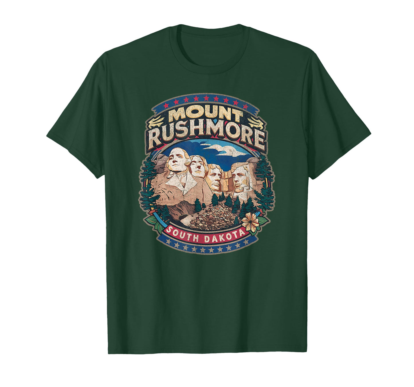 Mount Rushmore South dakota retro 80s mt Rushmore souvenir T-Shirt