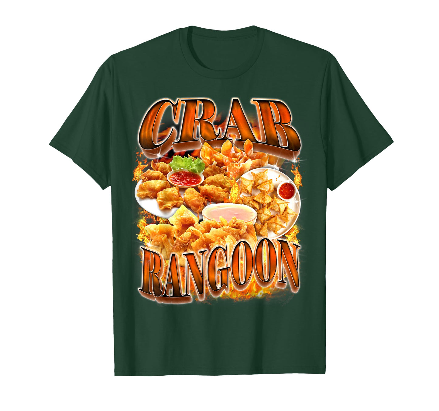 Crab Rangoon Meme Bootleg Rap Style 90s Vintage Funny 1990s T-Shirt