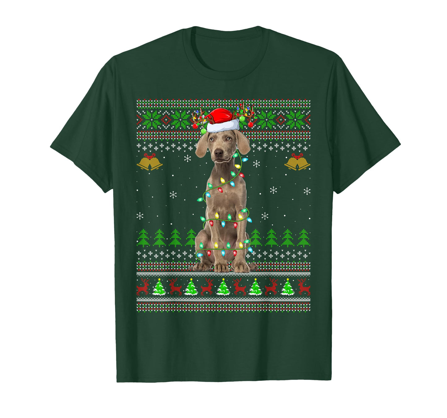 Weimaraner Dog Ugly Christmas Sweaters Holiday Santa Xmas T-Shirt