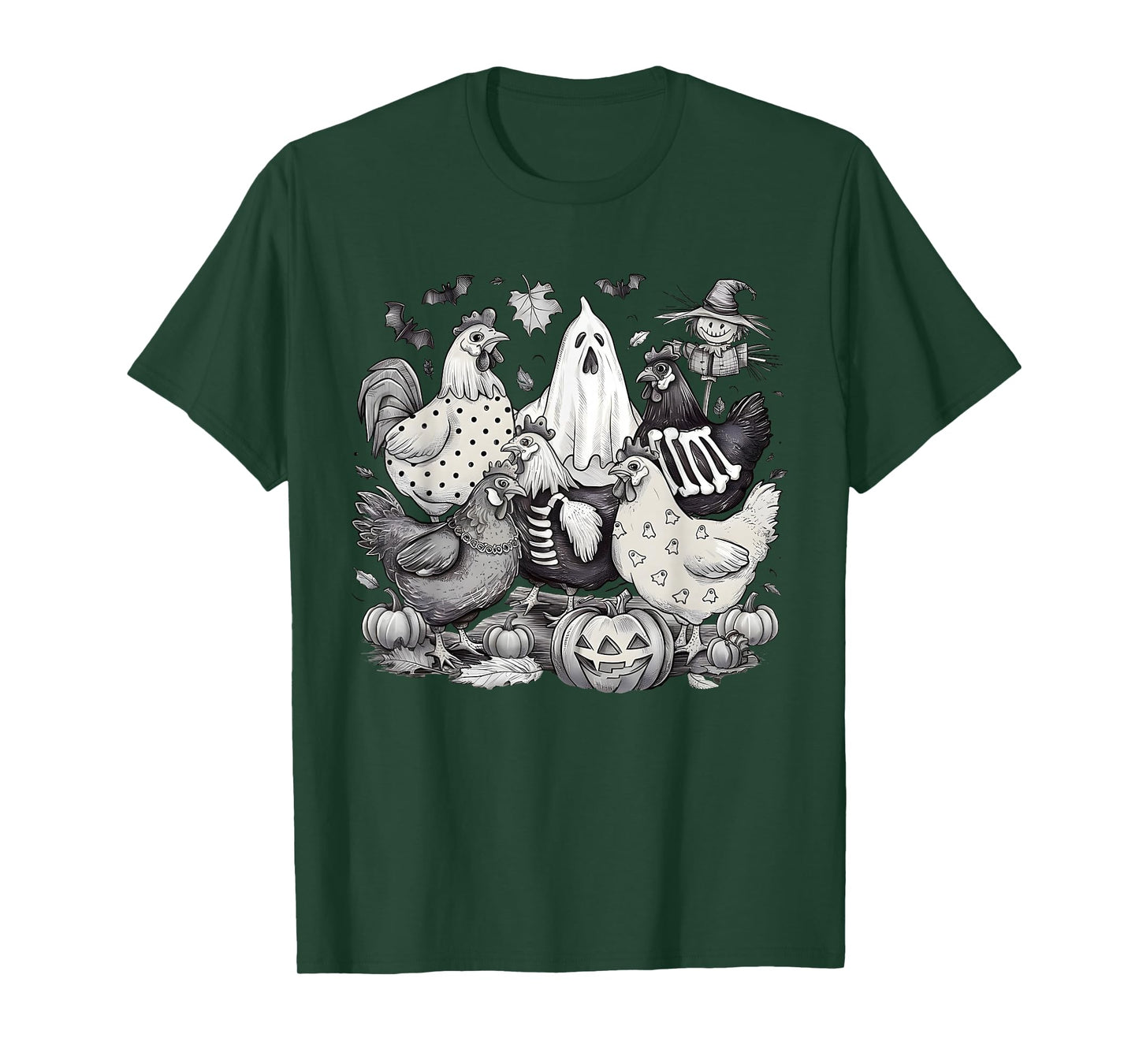 Chicken Halloween Costume Spooky Season Funny Chickens Witch T-Shirt
