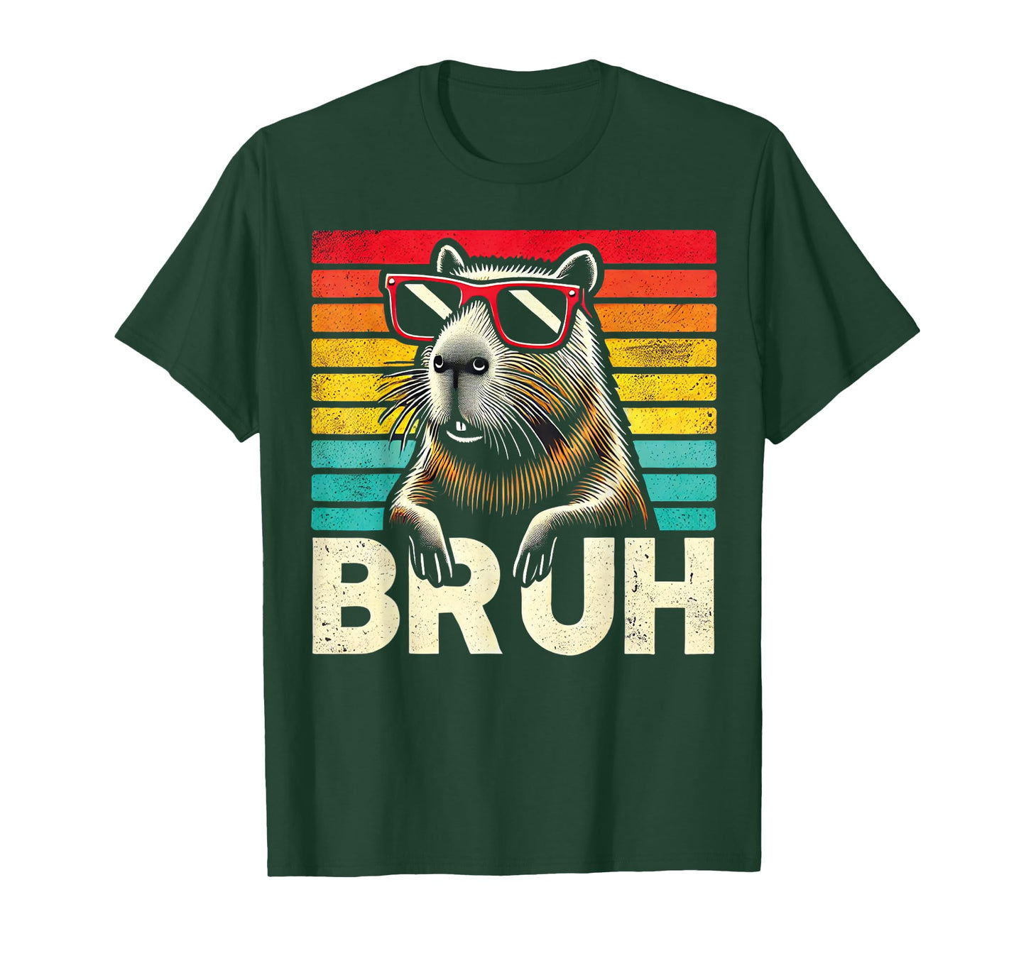 Capybara Bruh Retro Vintage Funny BRUH Capybara Kids T-Shirt