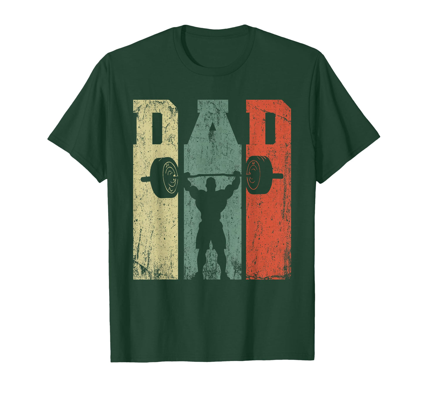 Vintage Weightlifting Dad Daddy Silhouette Gym Father's Day T-Shirt