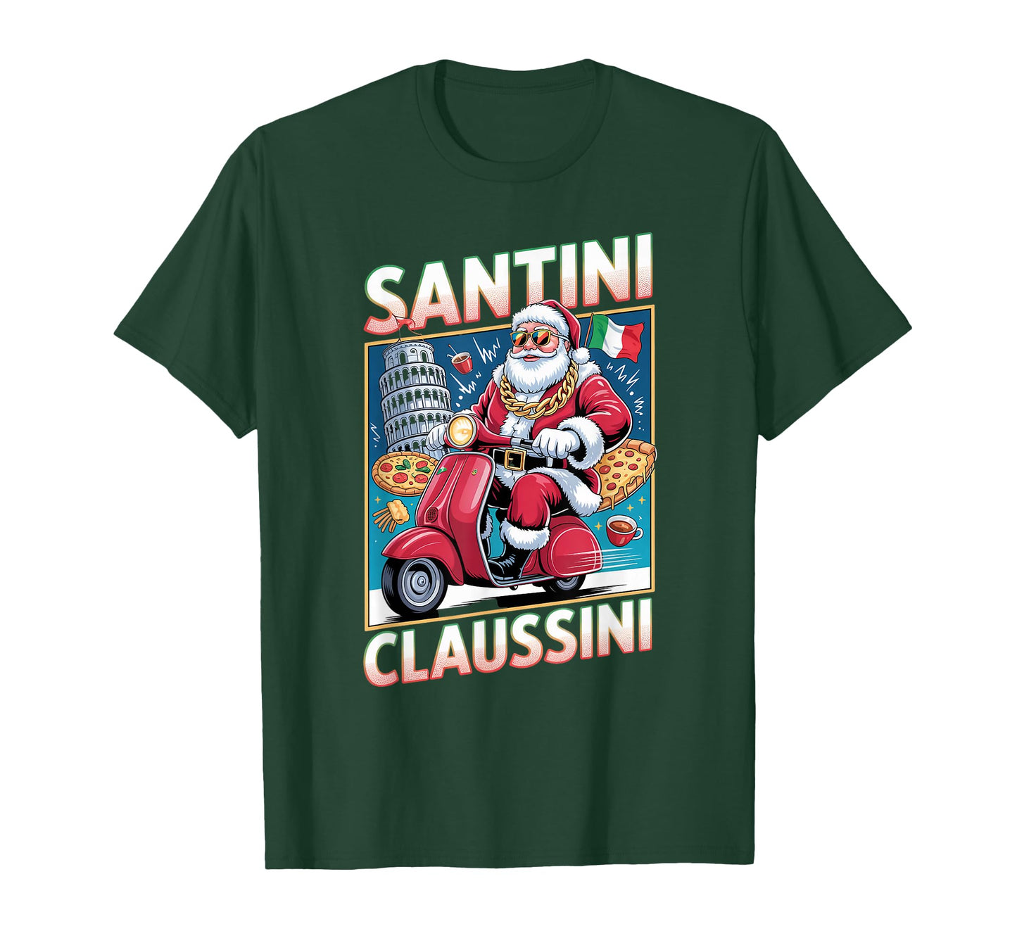 Italian Brainrot Christmas Santini Claussini Funny Santa T-Shirt