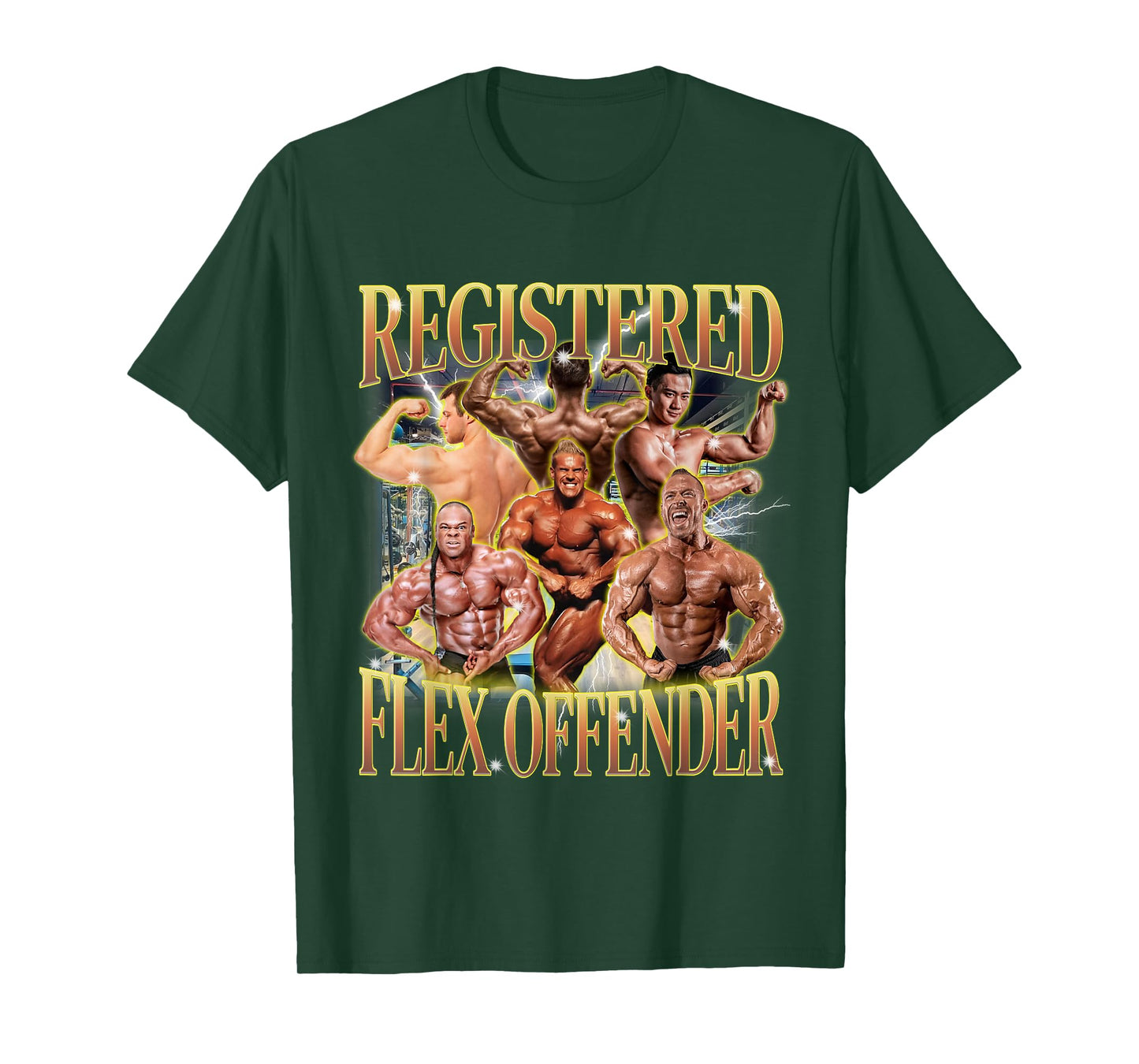 Registered Flex Offender Funny Workout Gym Meme Bodybuilder T-Shirt