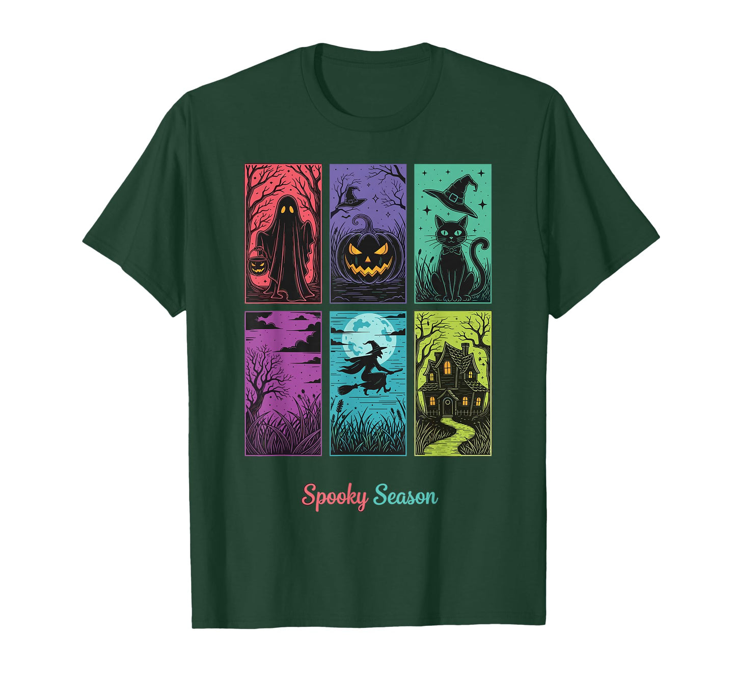 Spooky Season Witch Ghost Haunted House Halloween T-Shirt