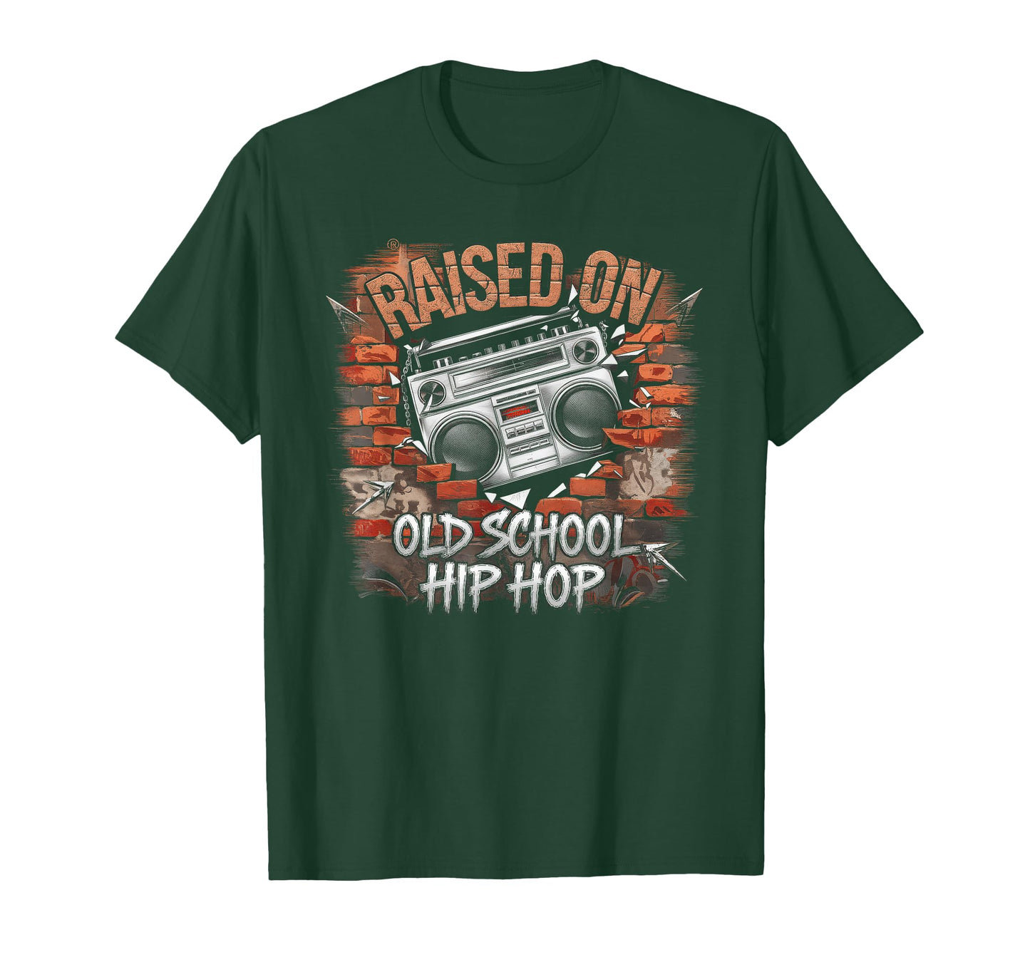 RAISED ON OLD SCHOOL Graffiti Rap HIP HOP Tshirt Cassette T-Shirt