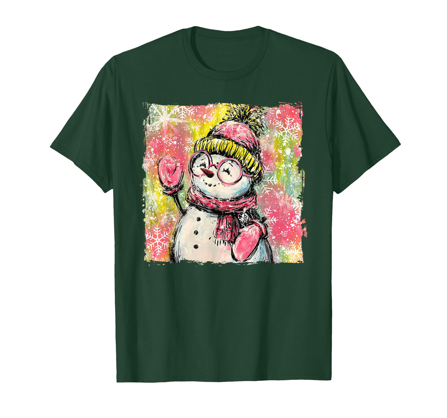 Coquette Snowman Preppy Merry Christmas Xmas Holiday Pajamas T-Shirt