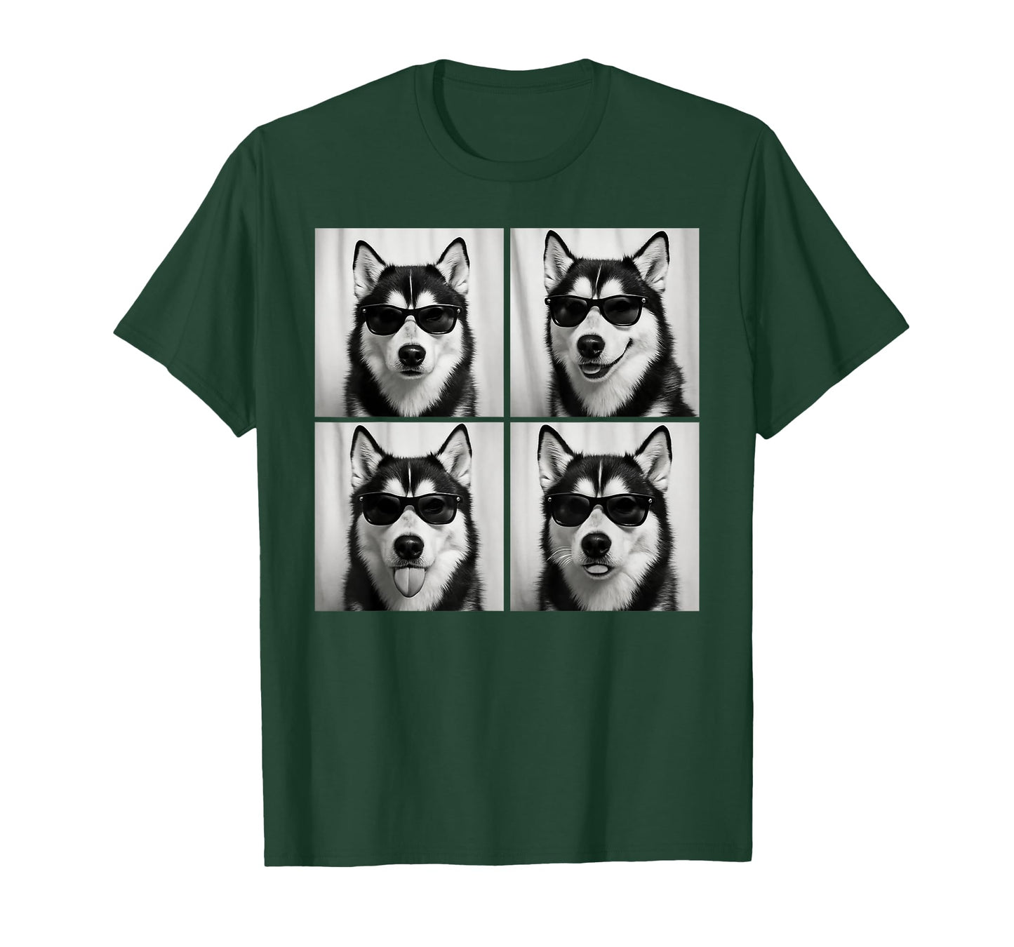 Funny Siberian Husky Lover Cute Huskies Dog Photo Booth Men Women Kids T-Shirt