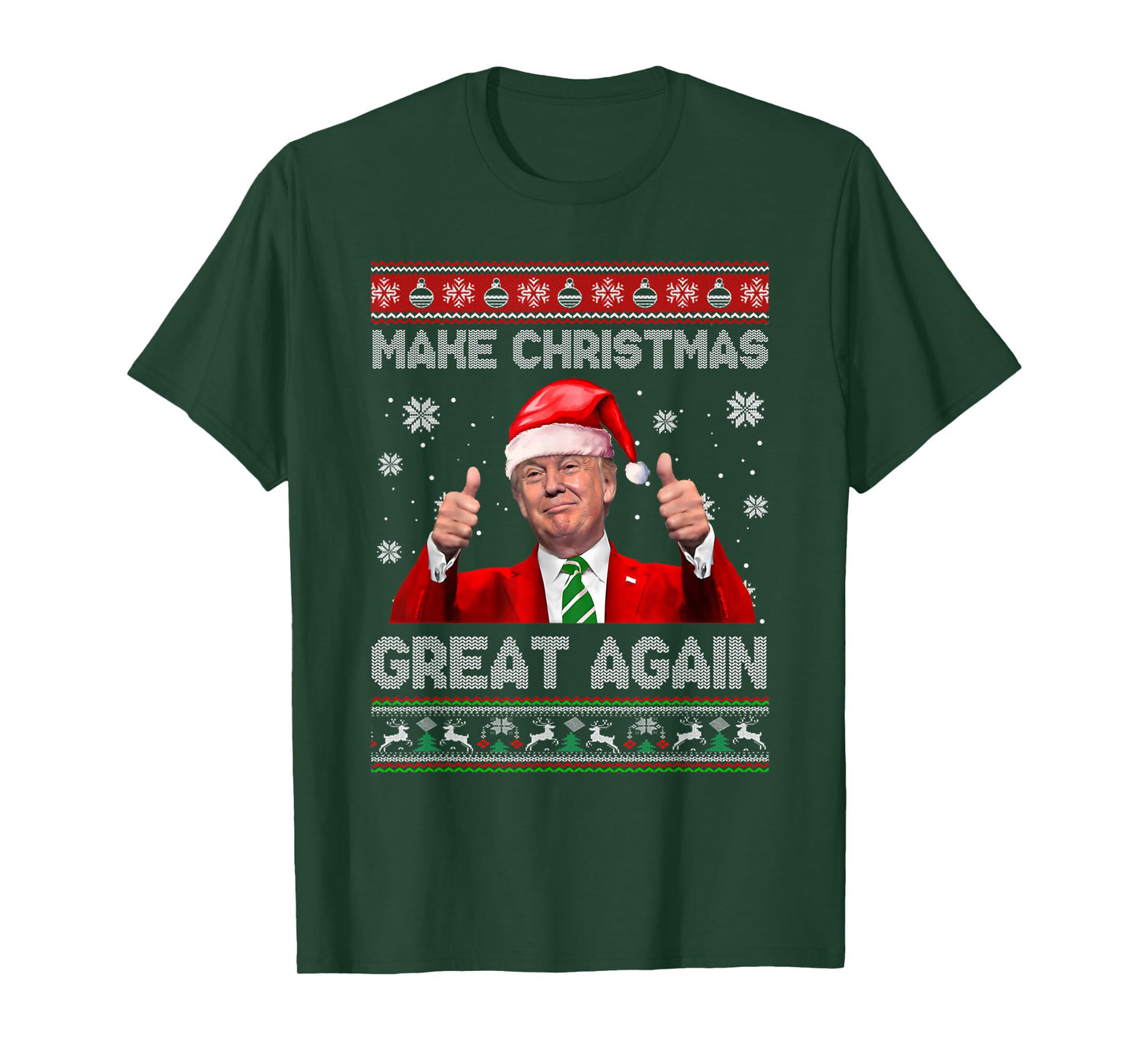 Make Christmas Great Again Xmas Funny Trump Pajamas Ugly T-Shirt