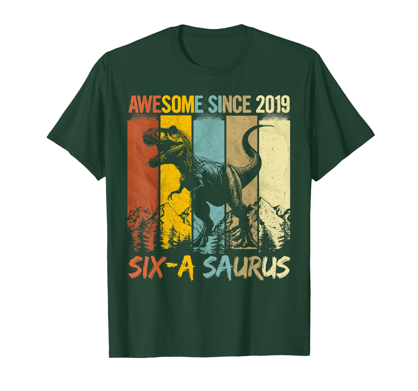 6 Year Old Dinosaur 6th Birthday T Rex Dino Six A Saurus T-Shirt
