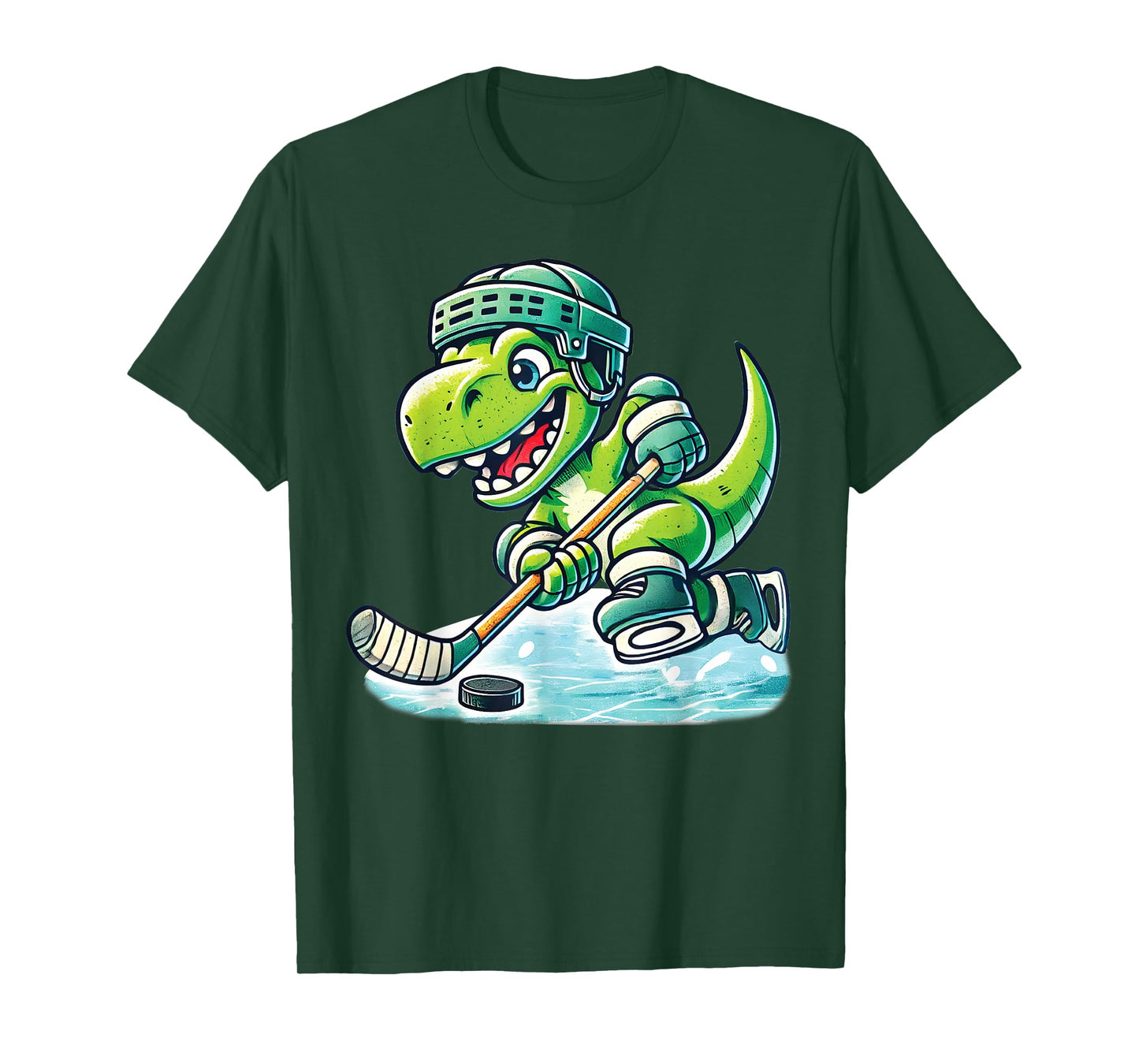 Hockeysaurus Dinosaur Ice Hockey Trex Kids Boys Ice Hockey T-Shirt